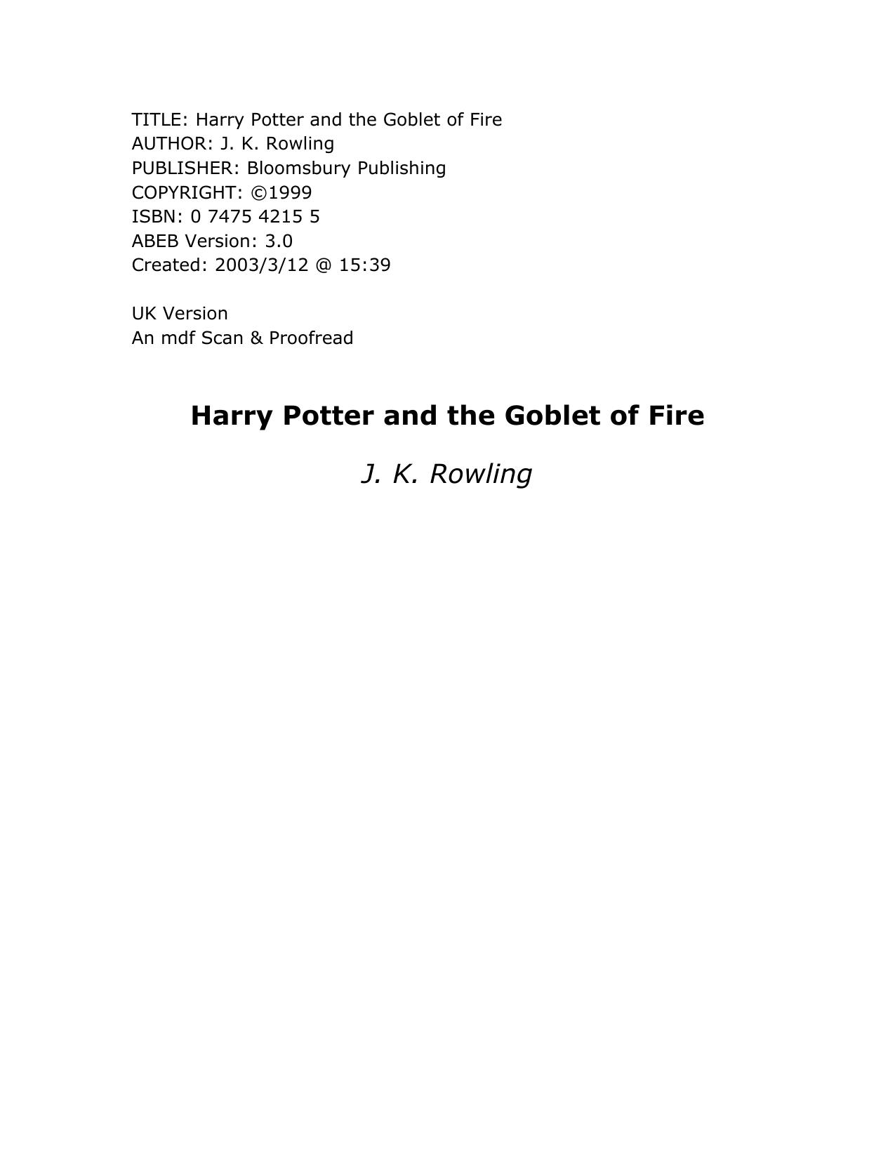 Microsoft Word - Rowling, J.K. - HP4 - Harry Potter And The Goblet Of Fire.â by Jamie