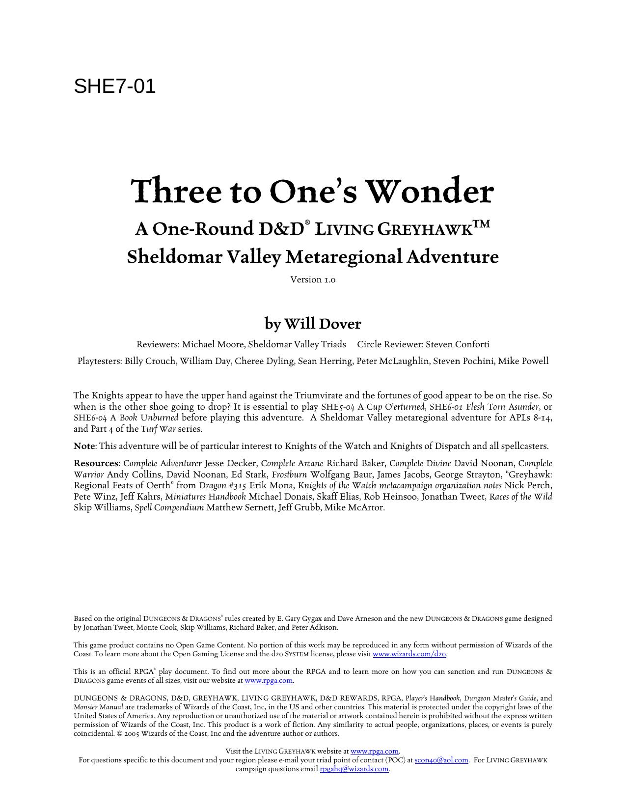 Microsoft Word - SHE7-01 Three to One's Wonder.doc by Administrator