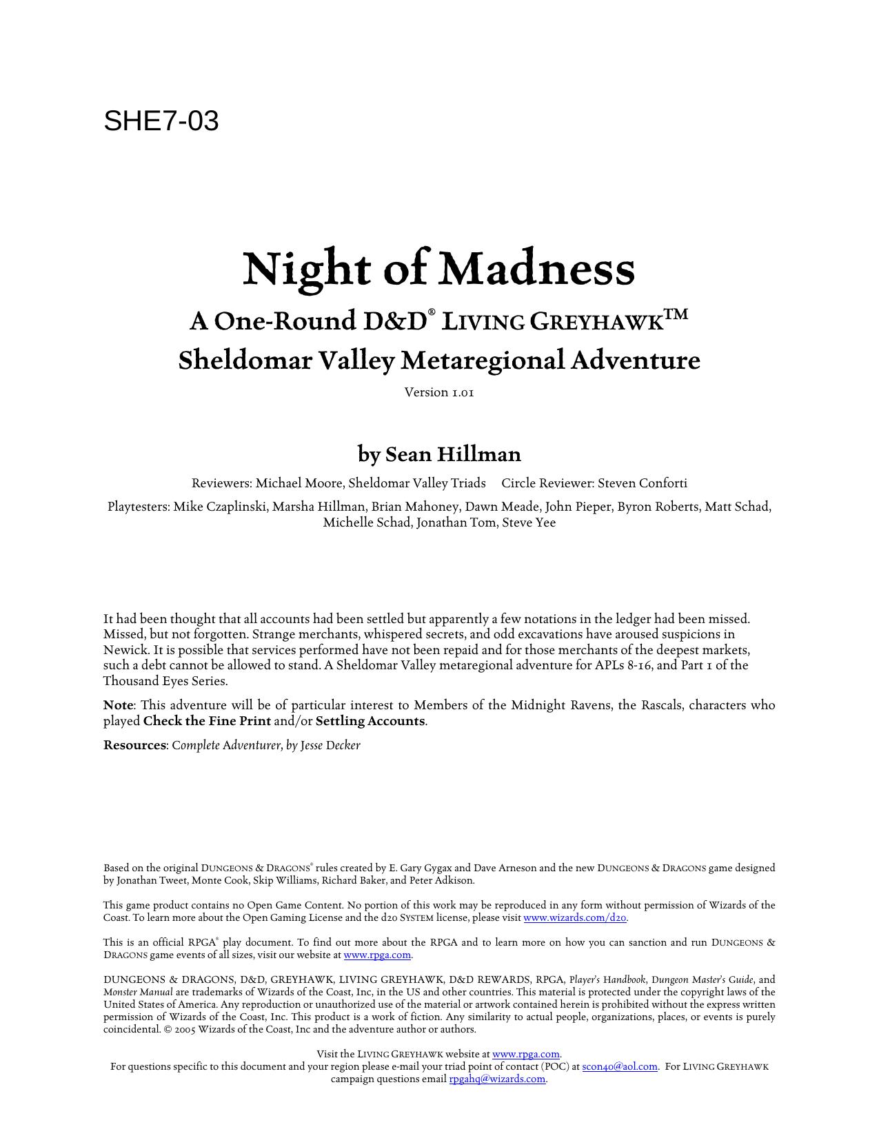 Microsoft Word - SHE7-03 Night of Madness.doc by Steven Conforti