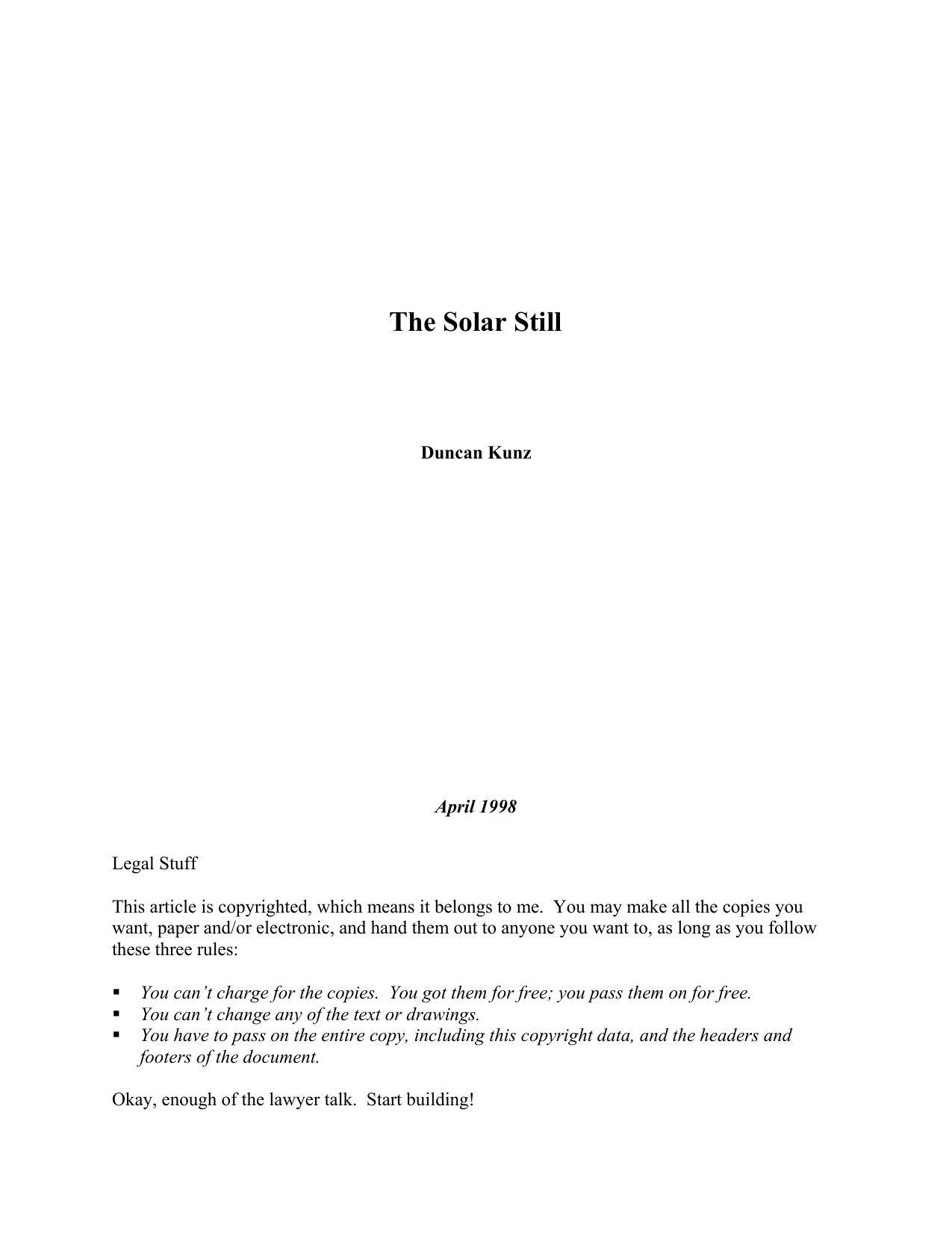 Microsoft Word - SOLAR STILL.doc by Duncan