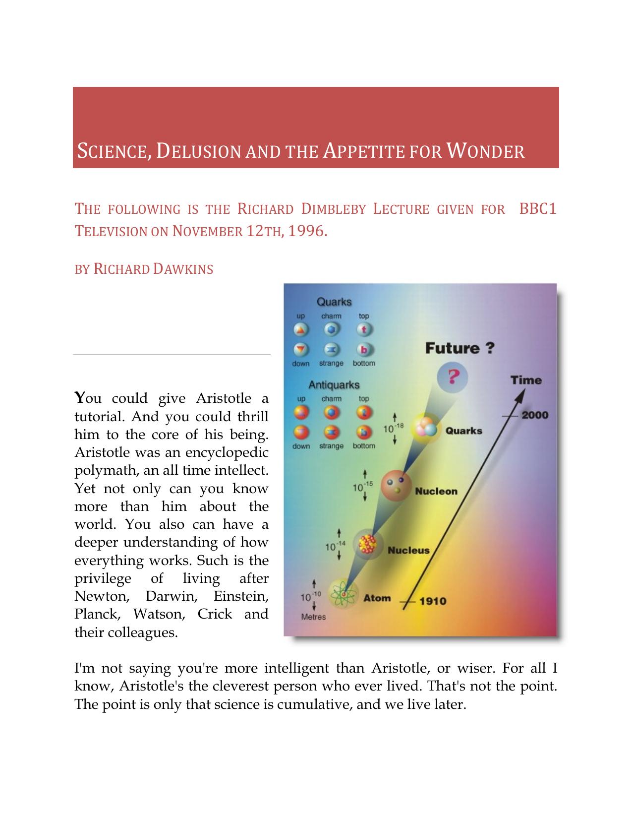 Microsoft Word - Science, Delusion and the Appetite for Wonder.doc by Thor