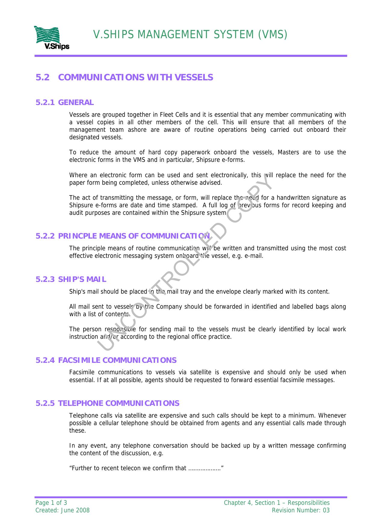 Microsoft Word - Section 2- Communications With Vessels by katrus