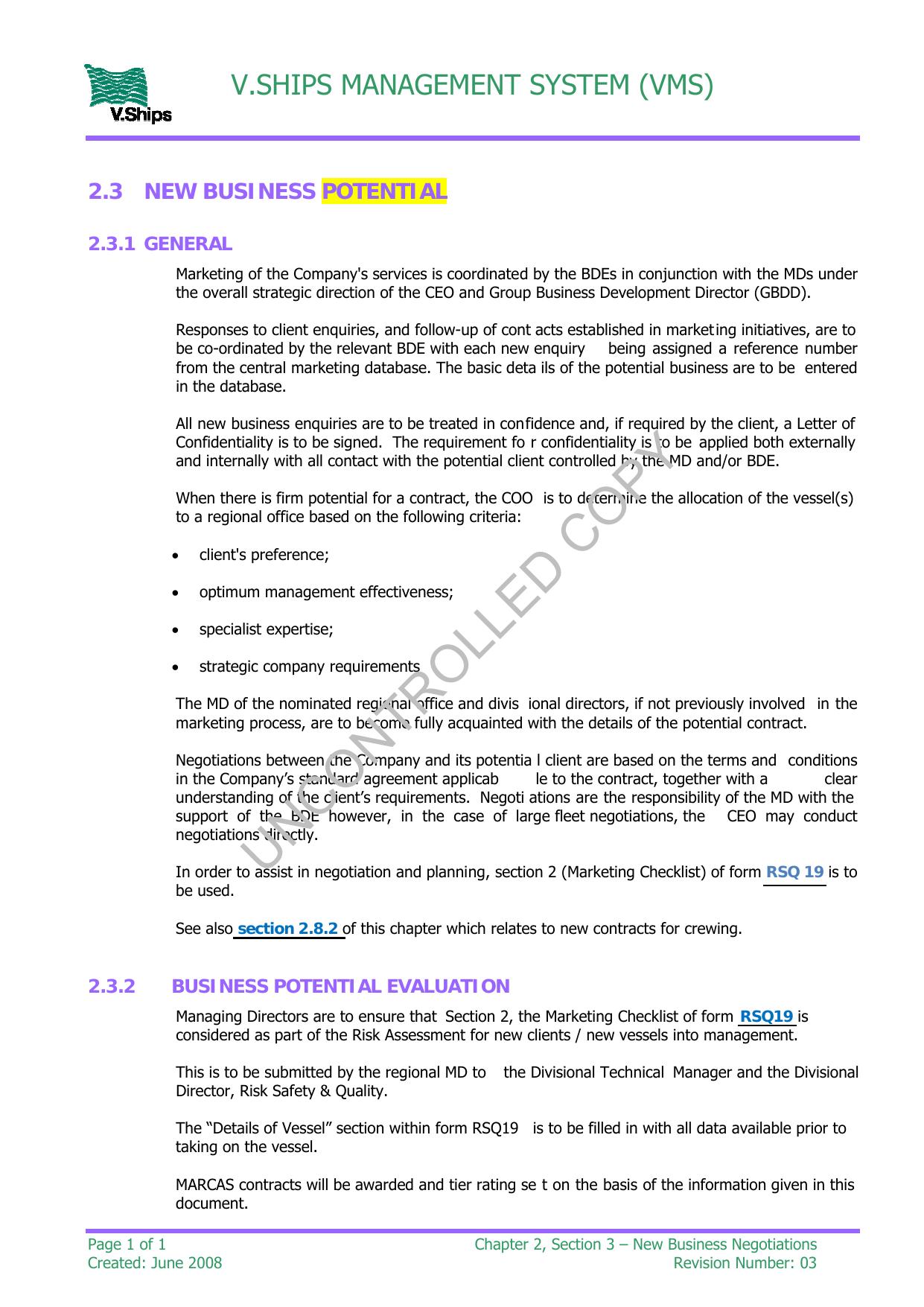 Microsoft Word - Section 3 - New Business Potential by katrus