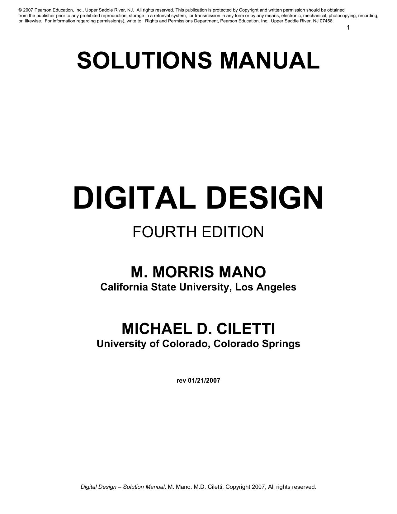 Microsoft Word - Solutions Manual 4e.doc by ciletti