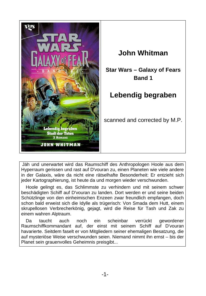 Microsoft Word - Star Wars - Galaxy of Fear 1 - Lebendig begraben by jojox