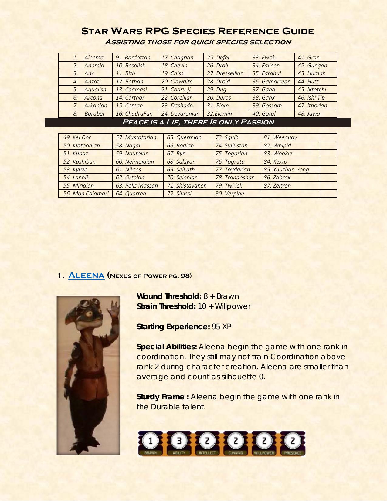 Microsoft Word - Star Wars RPG Species Reference Guide by OWNER
