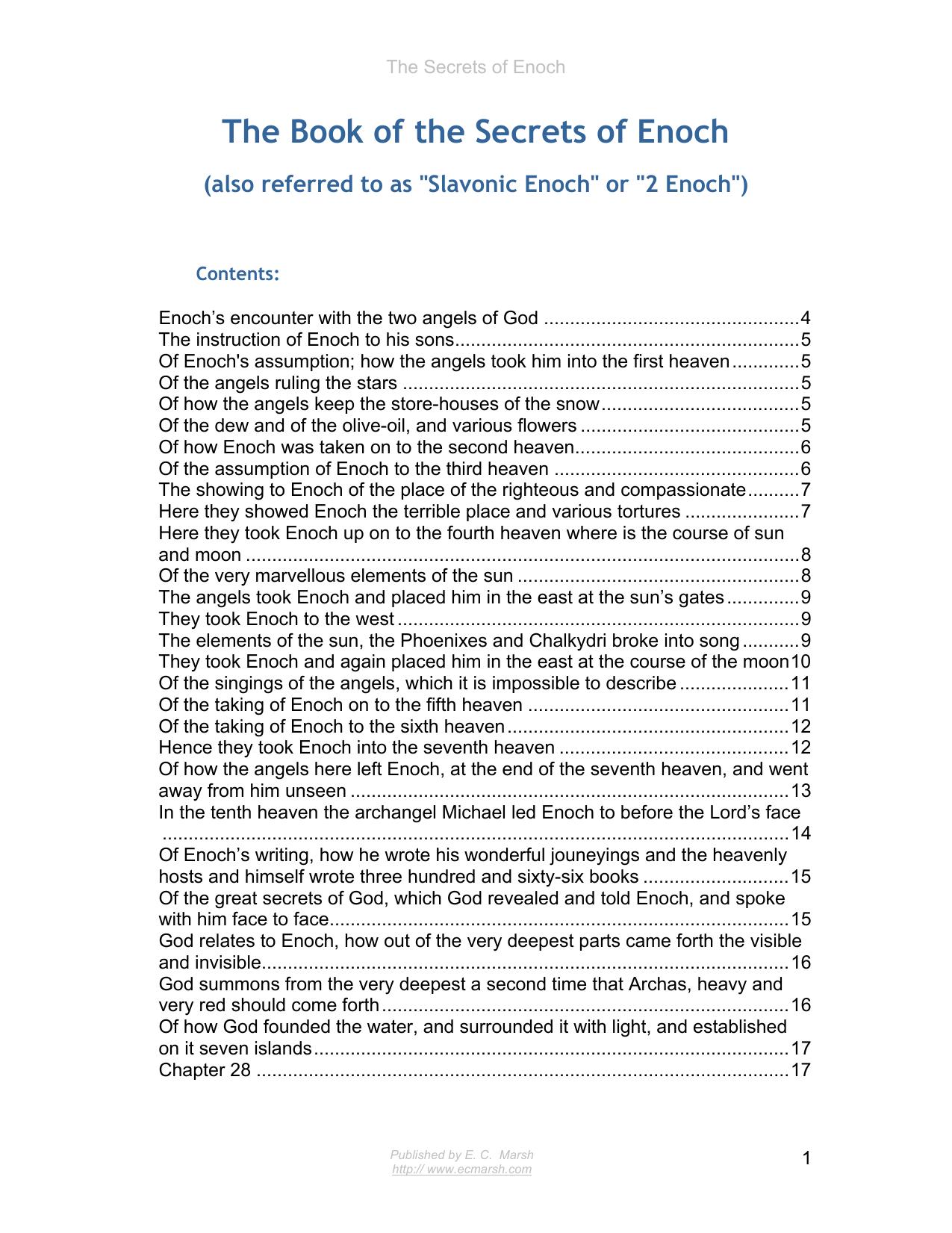 Microsoft Word - The Book of the Secrets of Enoch.doc by Ernest Marsh