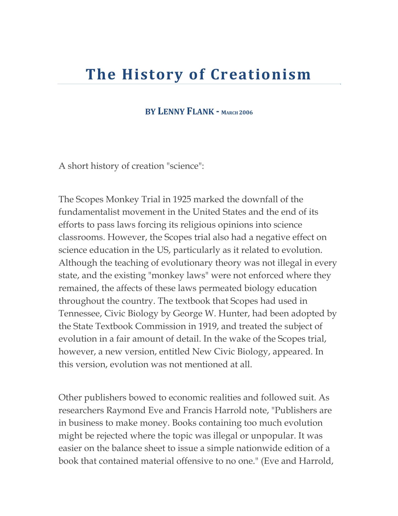 Microsoft Word - The History of Creationism.doc by Thor
