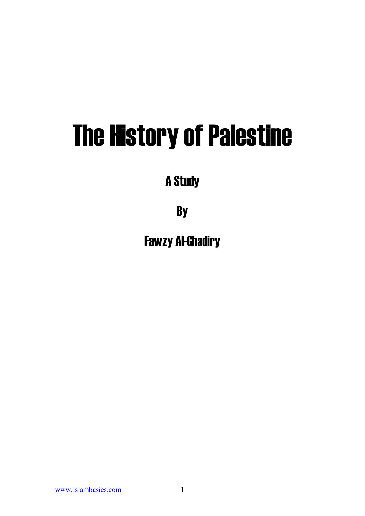 Microsoft Word - The History of Palestine.doc by Dr. M. Eid
