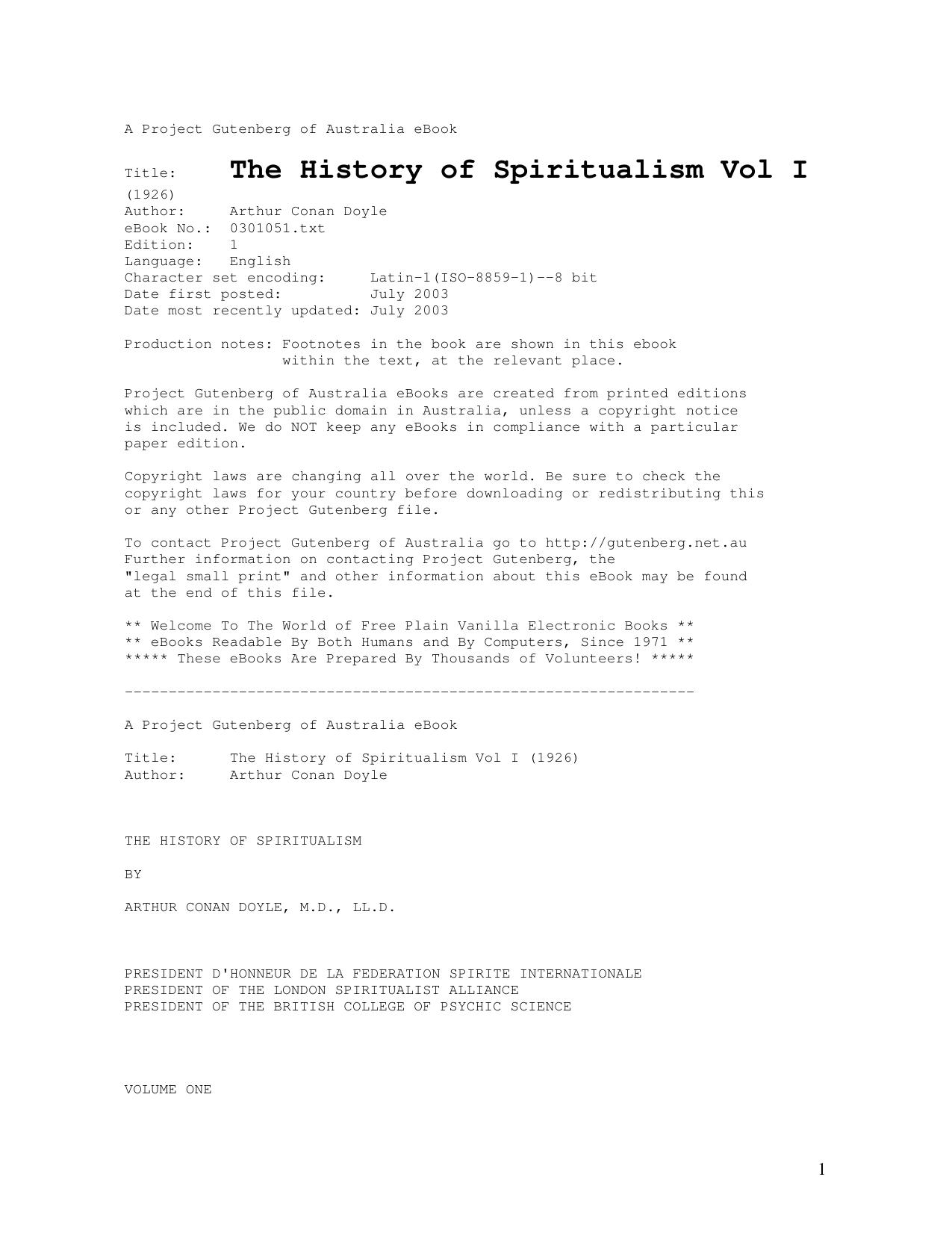 Microsoft Word - The History of Spiritualism I.doc by Rein