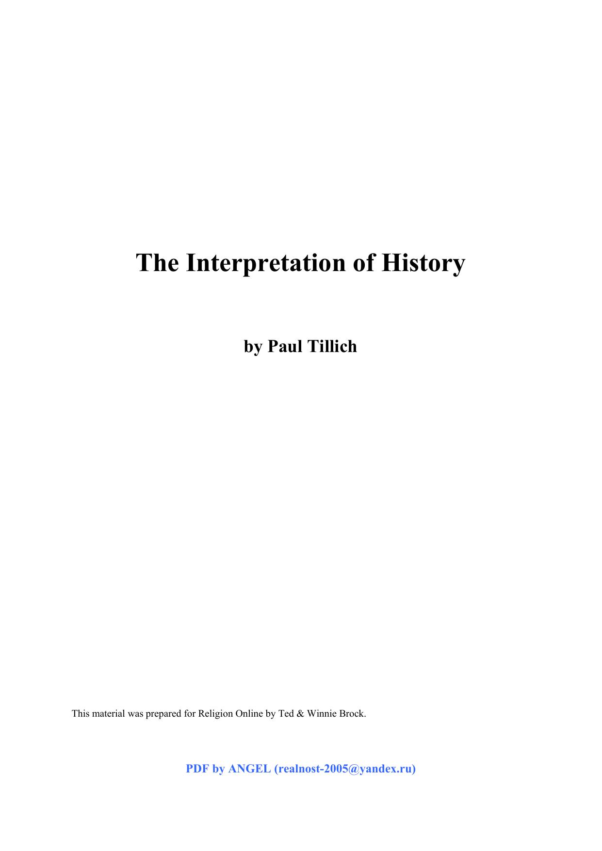 Microsoft Word - The Interpretation of History.doc by Unknown