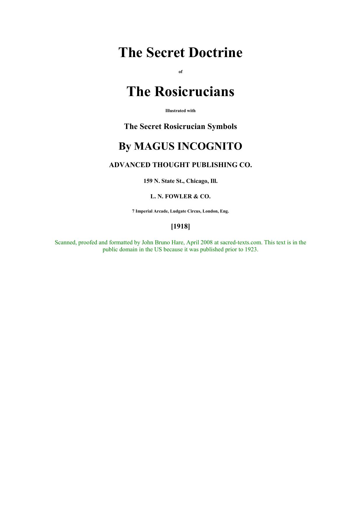 Microsoft Word - The Secret Doctrine of the Rosicrucians - Magus Incognito.. by Compaq