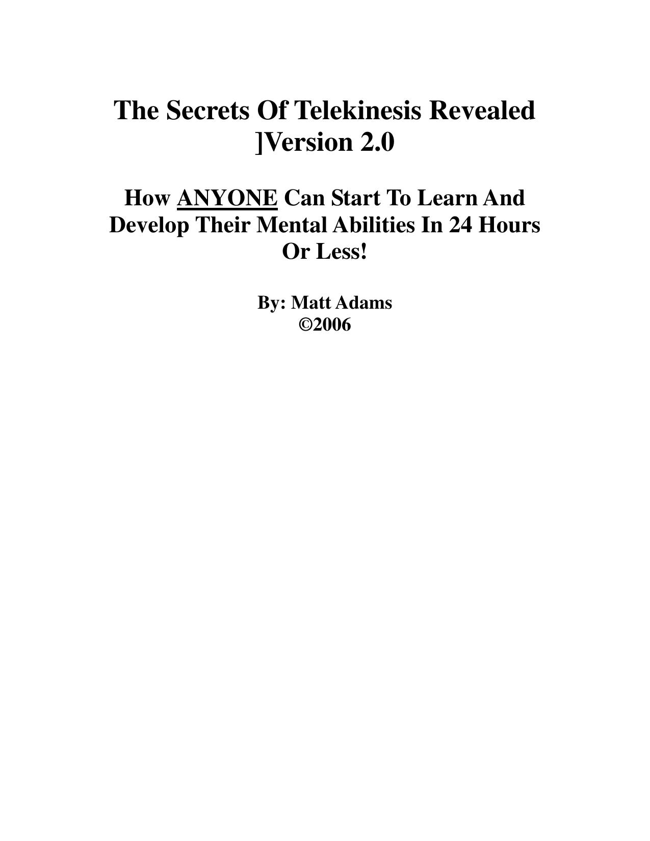 Microsoft Word - The Secrets Of Telekinesis Finally Revealed.doc by My ATM Machine