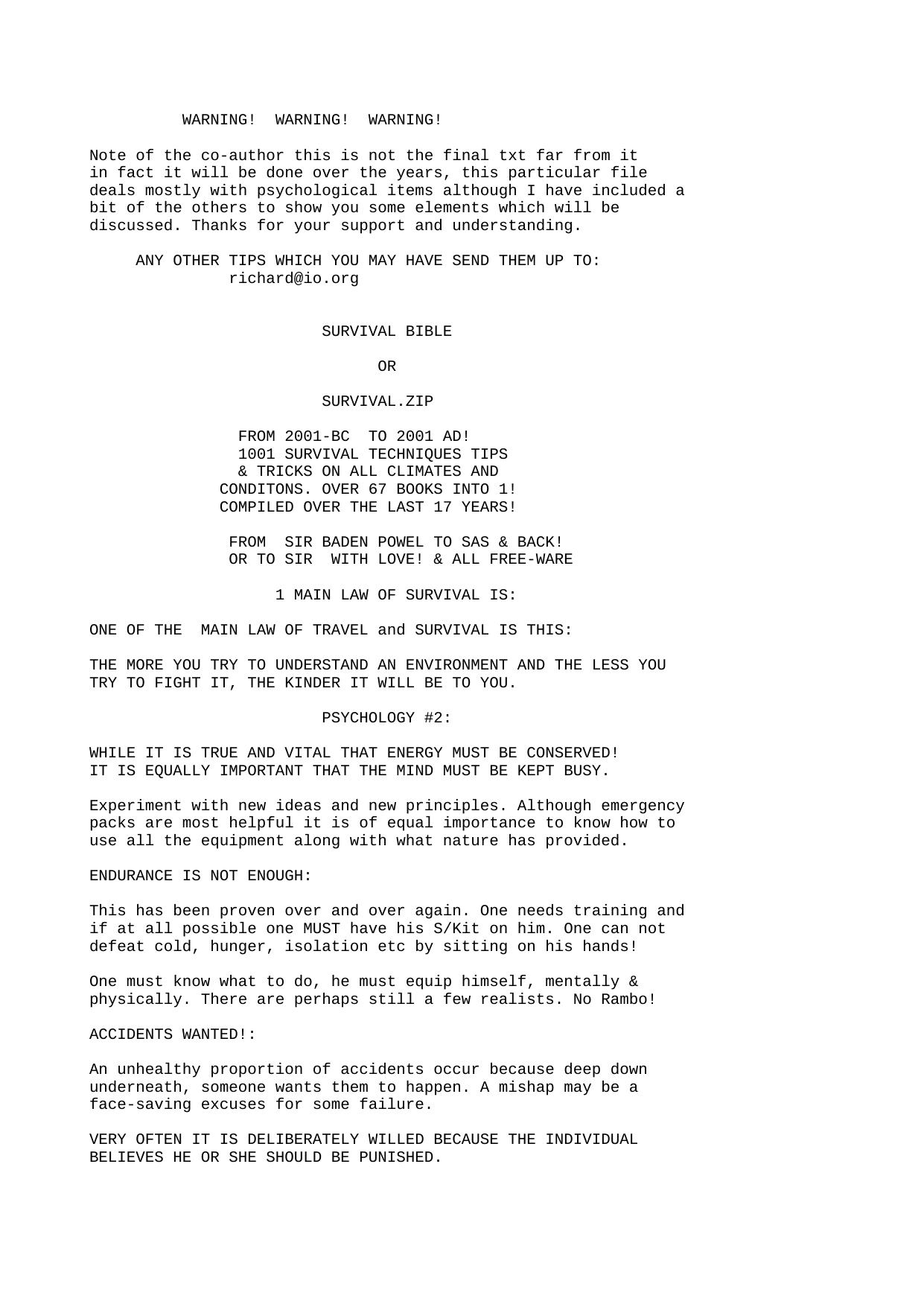 Microsoft Word - The Survival Bible.txt by Unknown