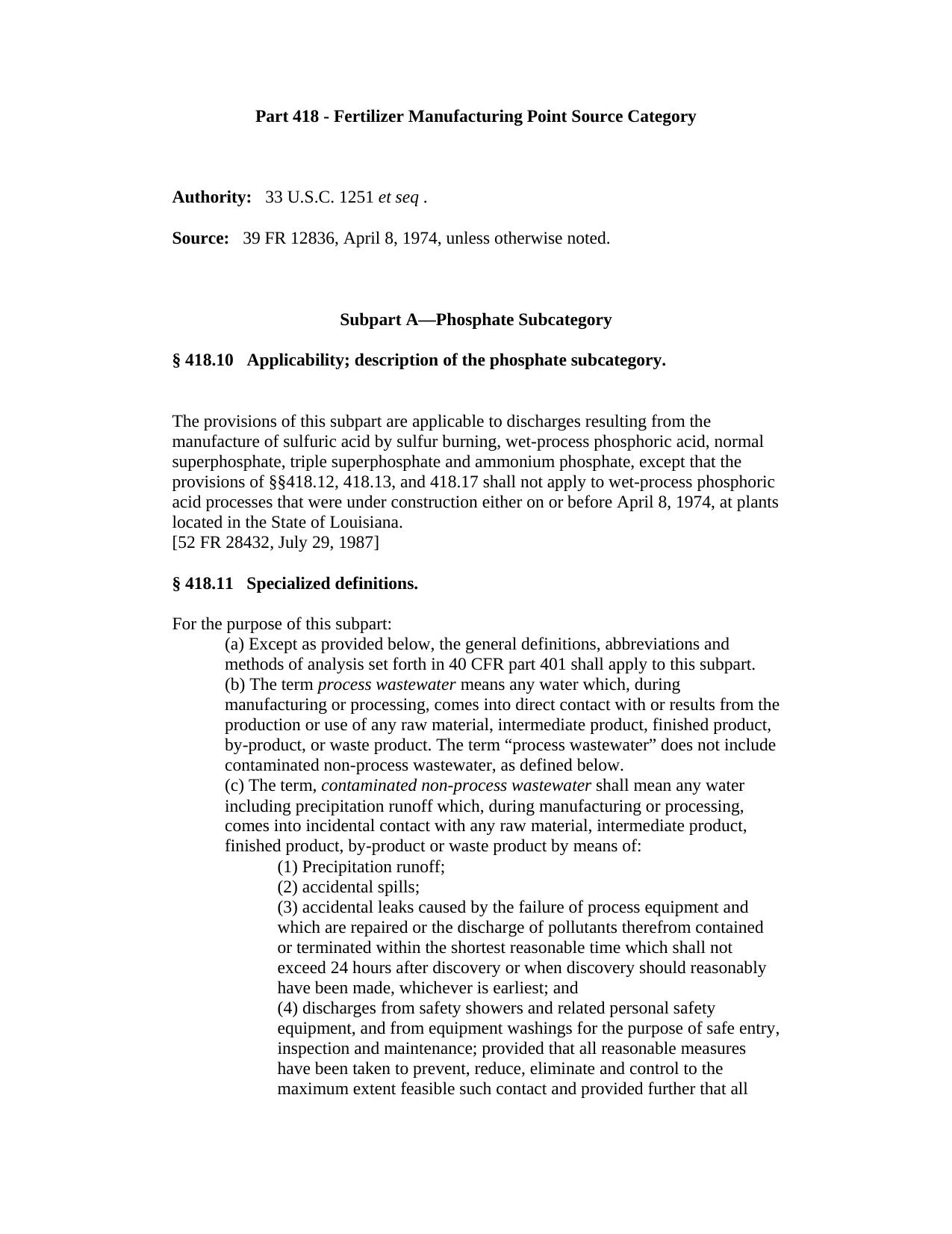 Microsoft Word - Title 40 Part 418.doc by james thomson