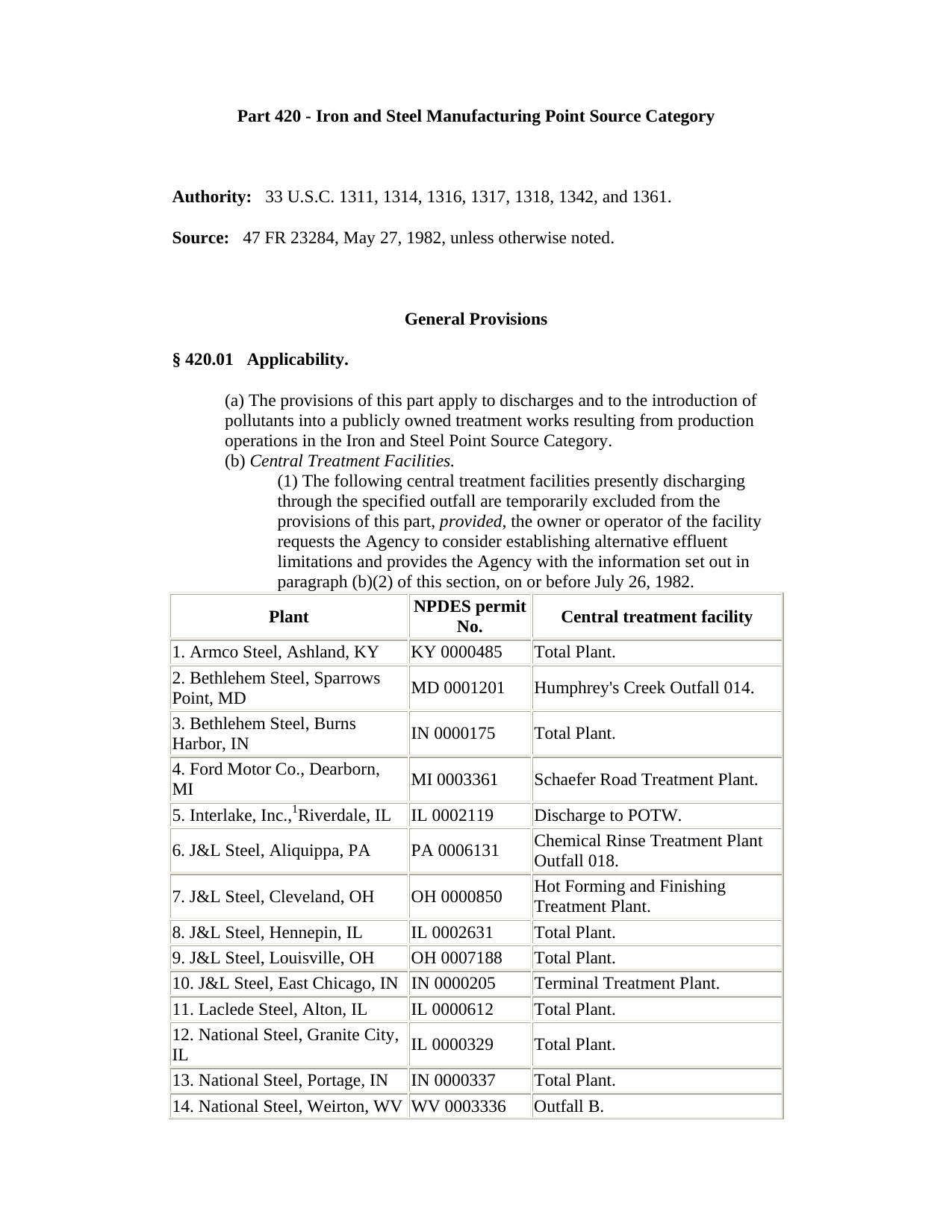 Microsoft Word - Title 40 Part 420.doc by james thomson