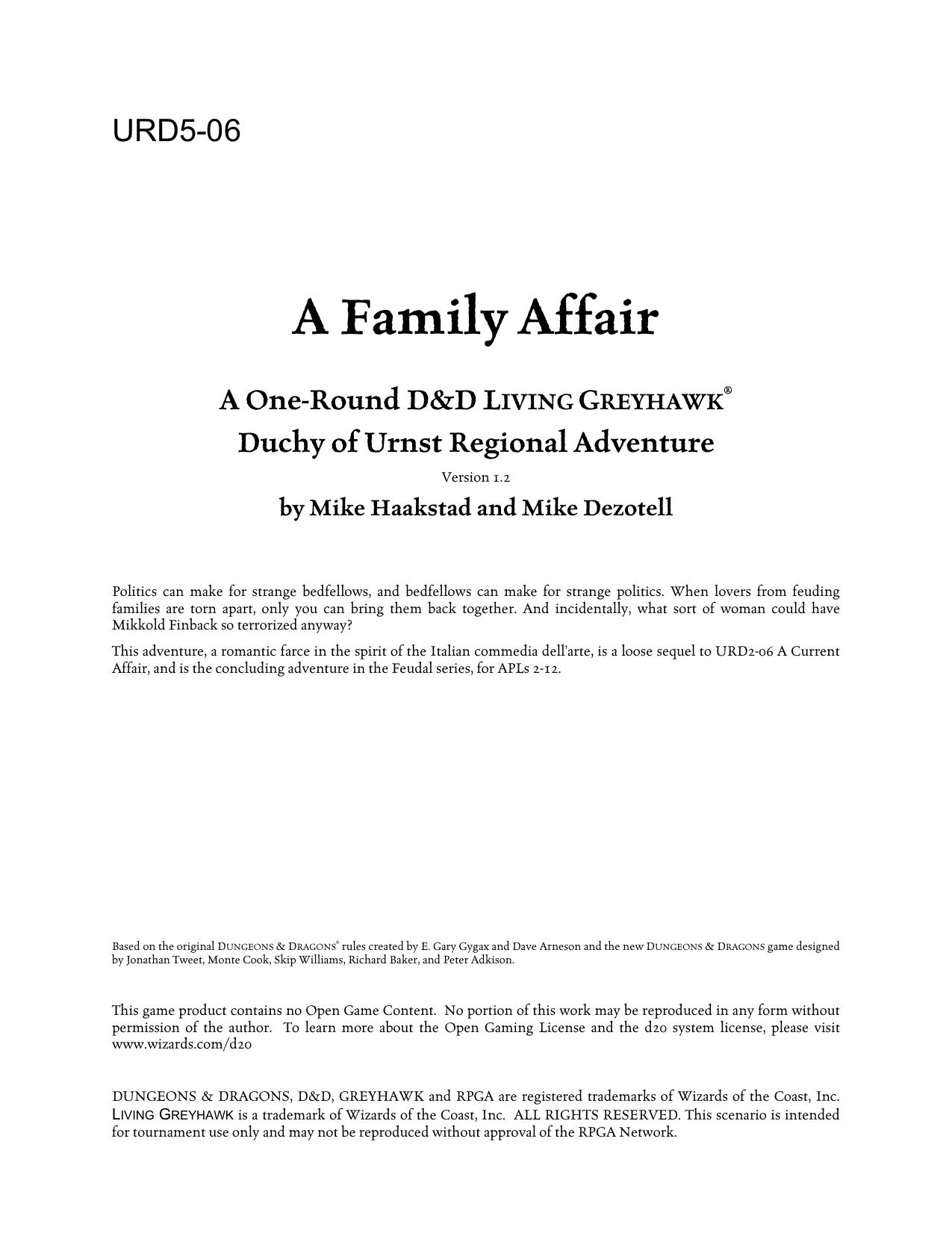 Microsoft Word - URD5-06 A Family Affair.doc by Craig