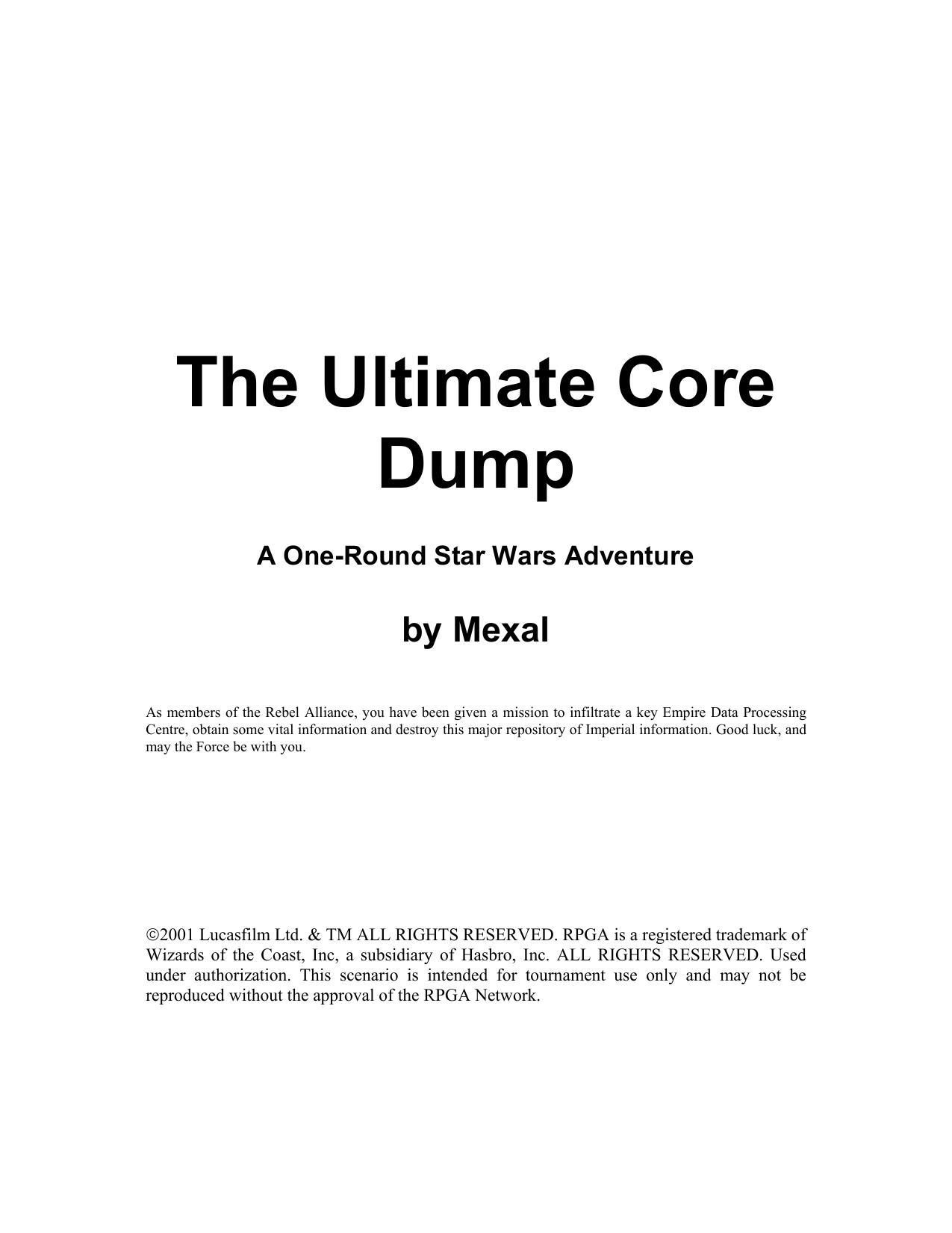 Microsoft Word - Ultimate Core Dump.doc by robertw