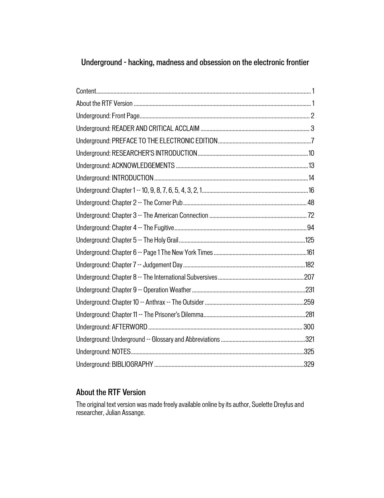 Microsoft Word - Underground - hacking, madness and obsession on the electâ by Pierre