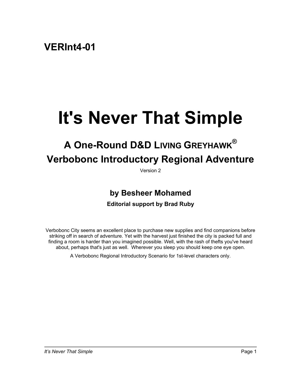 Microsoft Word - VERInt4-01 It's Never That Simple.doc by Vernon