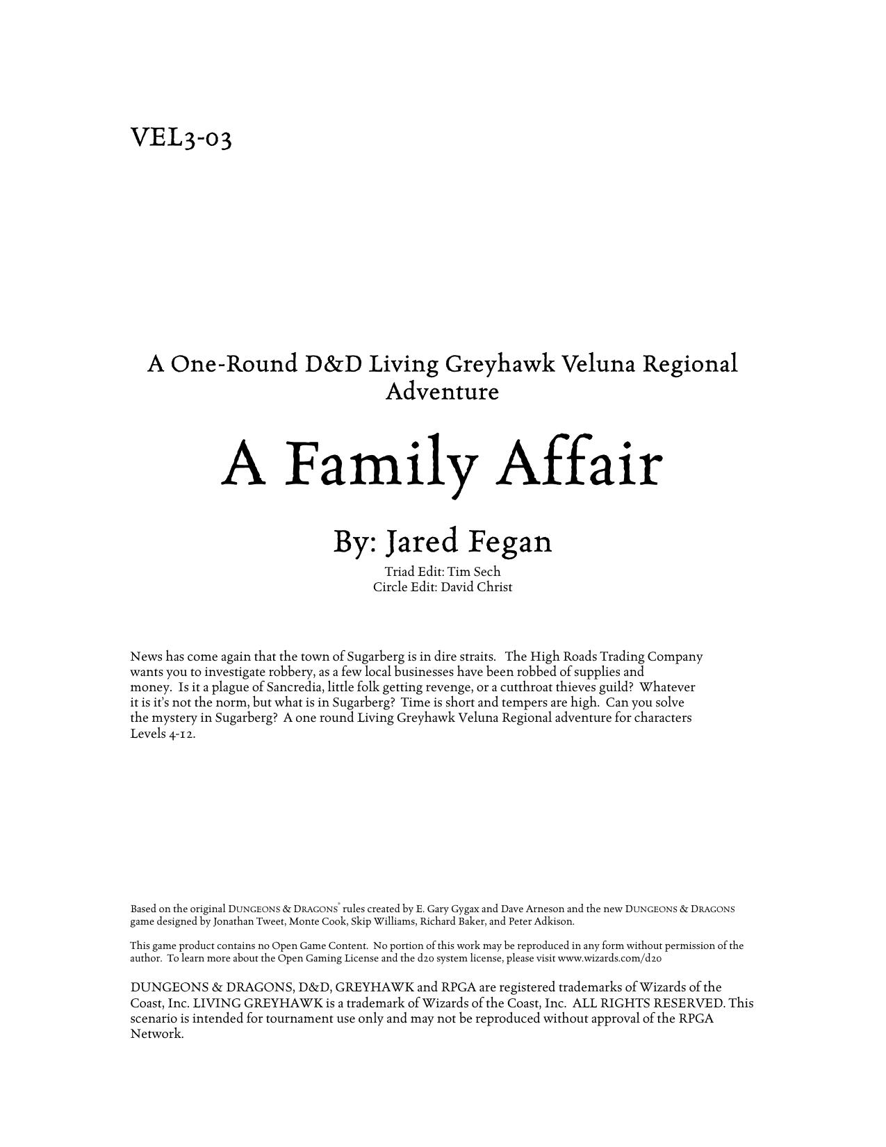Microsoft Word - Vel3-03 A Family Affair.doc by David Christ