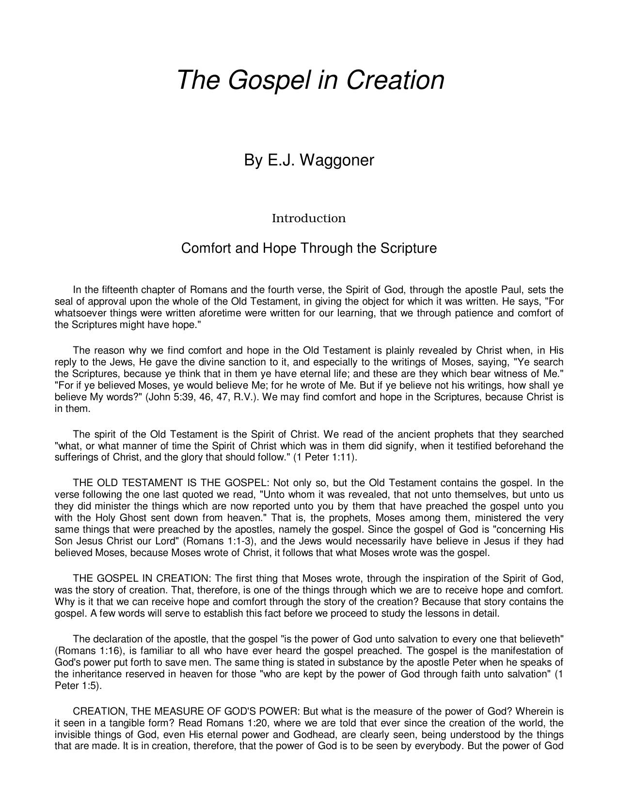 Microsoft Word - Waggoner Gospel in Creation.doc by Unknown