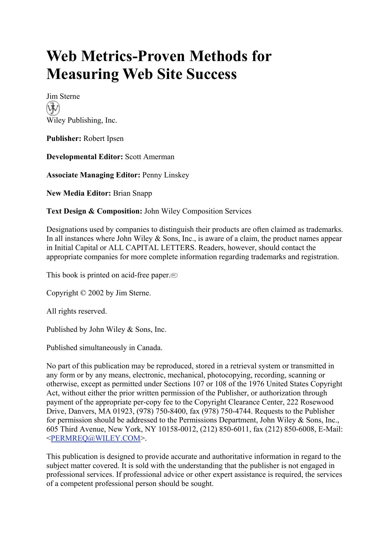 Microsoft Word - Web Metrics.doc by LevenT