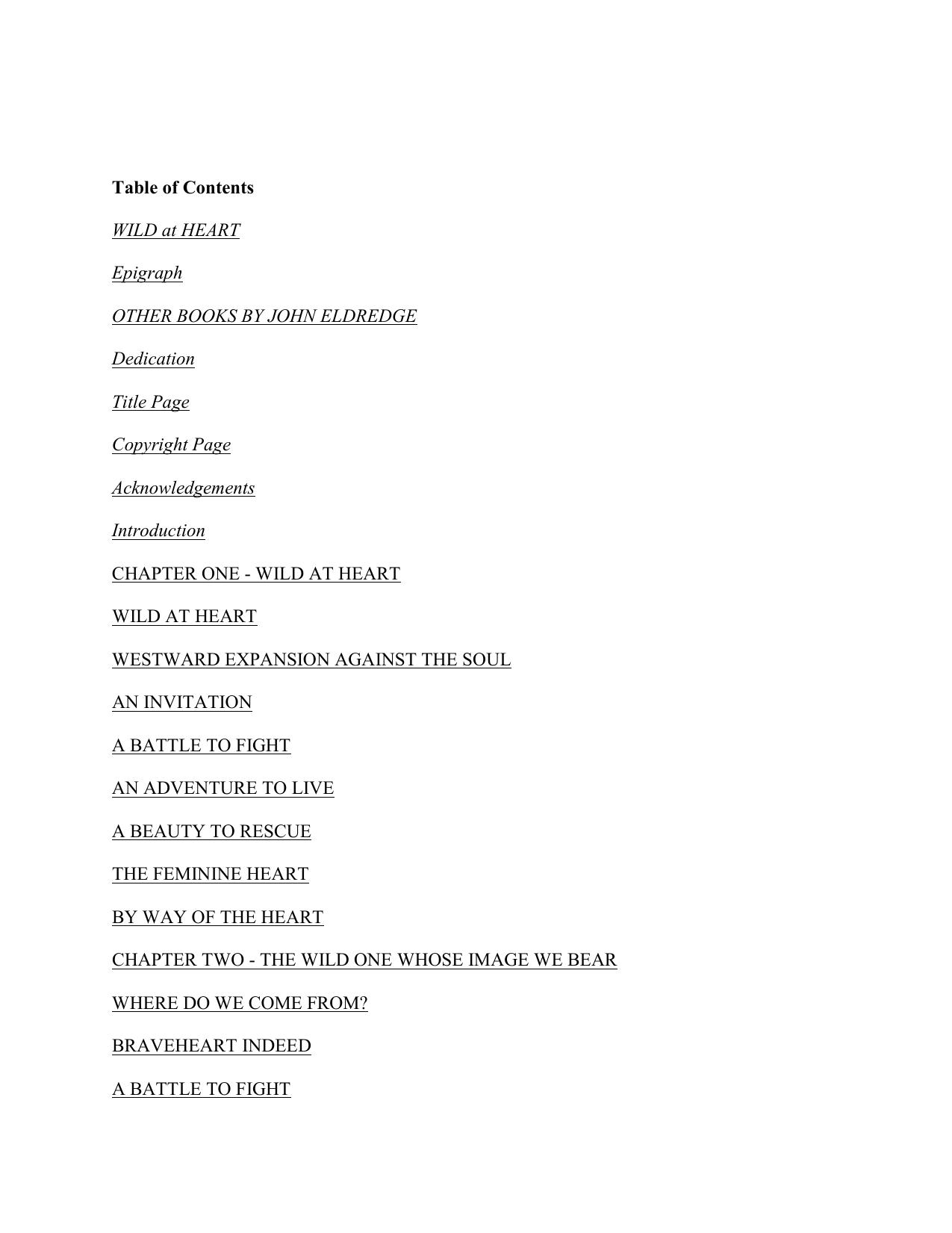 Microsoft Word - Wild at Heart_ Discovering the Secret of - John Eldredge.rtf by Kyle