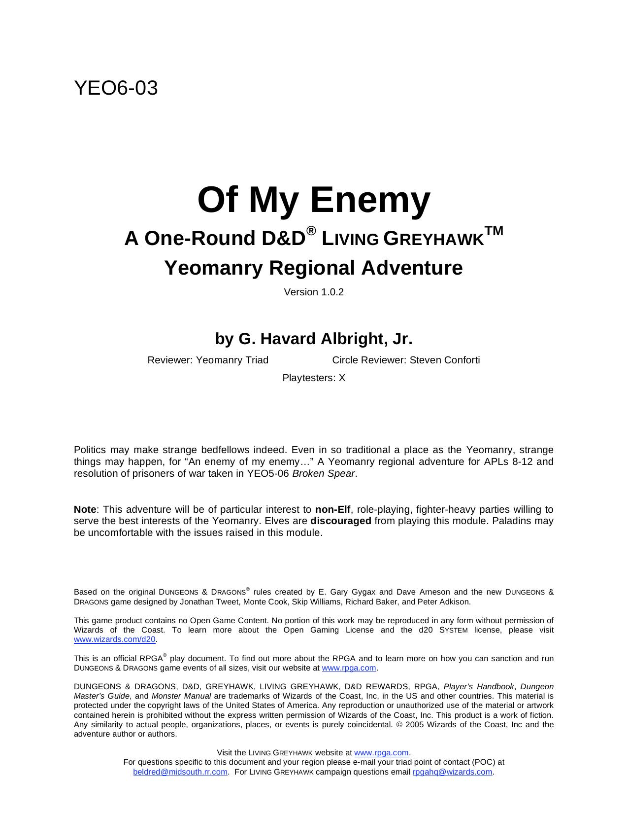 Microsoft Word - YEO6-03 Of My Enemy v1.0.2.doc by tech