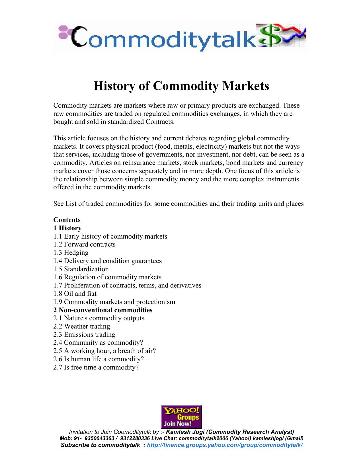 Microsoft Word - history of commodity trading.doc by user1
