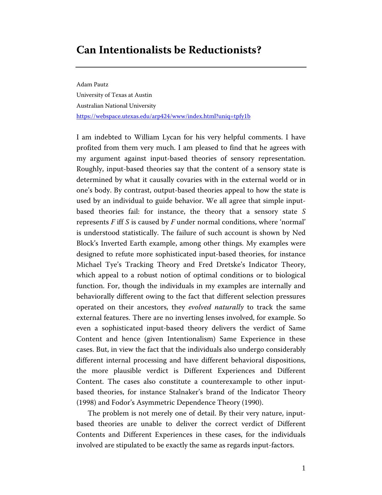 Microsoft Word - reply to lycan.doc by Adam Pautz