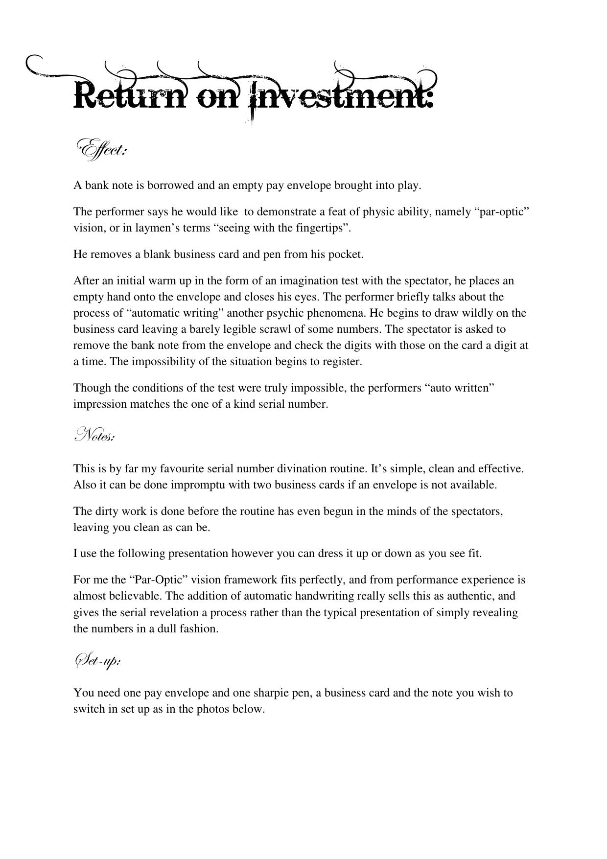 Microsoft Word - return on investment by Steven