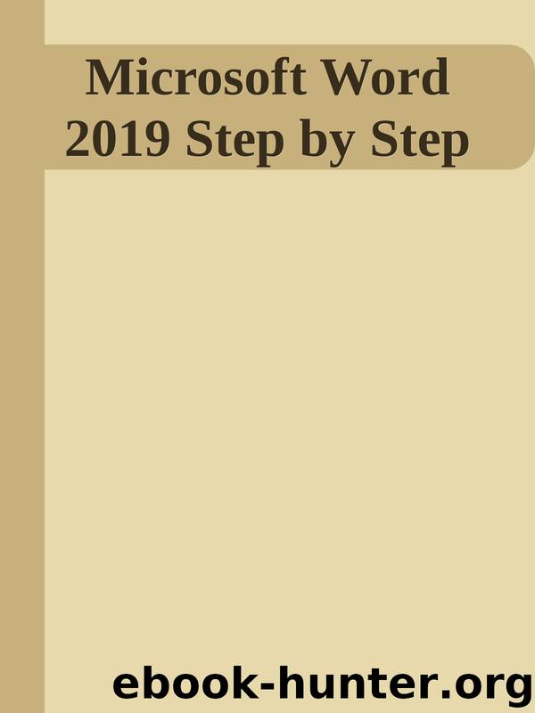Microsoft Word 2019 Step by Step by Unknown