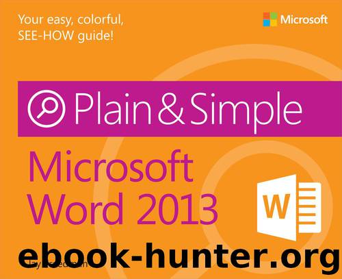 Microsoft: Word 2013 Plain & Simple by Jay Freedman