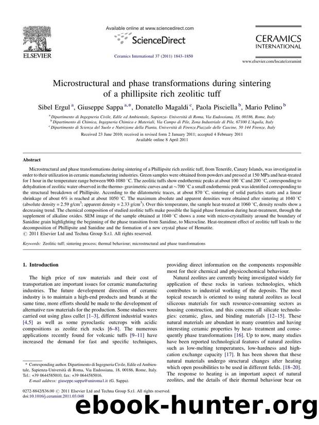 Microstructural and phase transformations during sintering of a phillipsite rich zeolitic tuff by Sibel Ergul