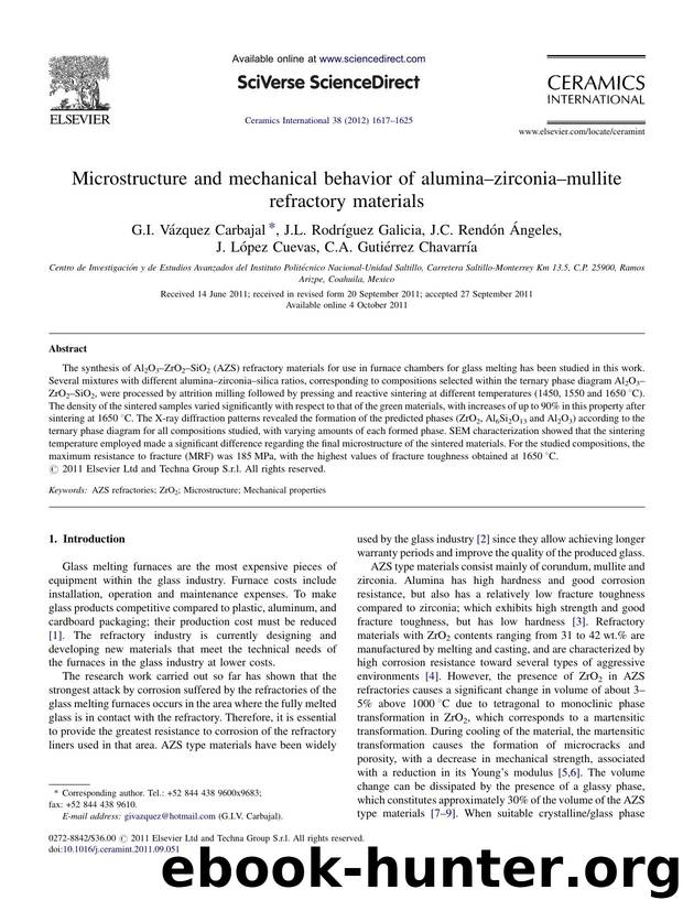 Microstructure and mechanical behavior of aluminaâzirconiaâmullite refractory materials by G.I. Vázquez Carbajal