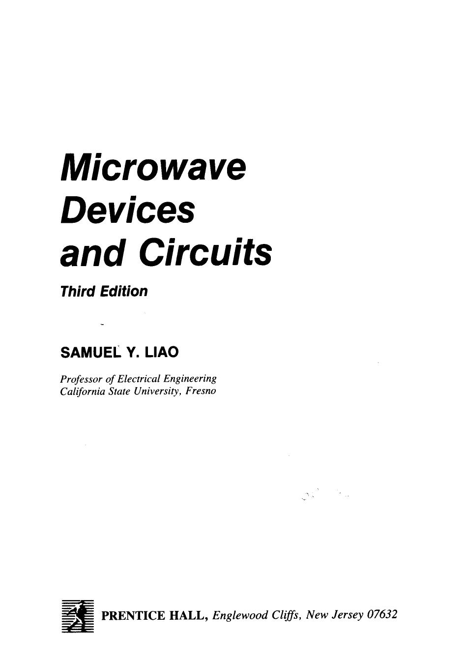 Microwave Devices and Circuits by Unknown