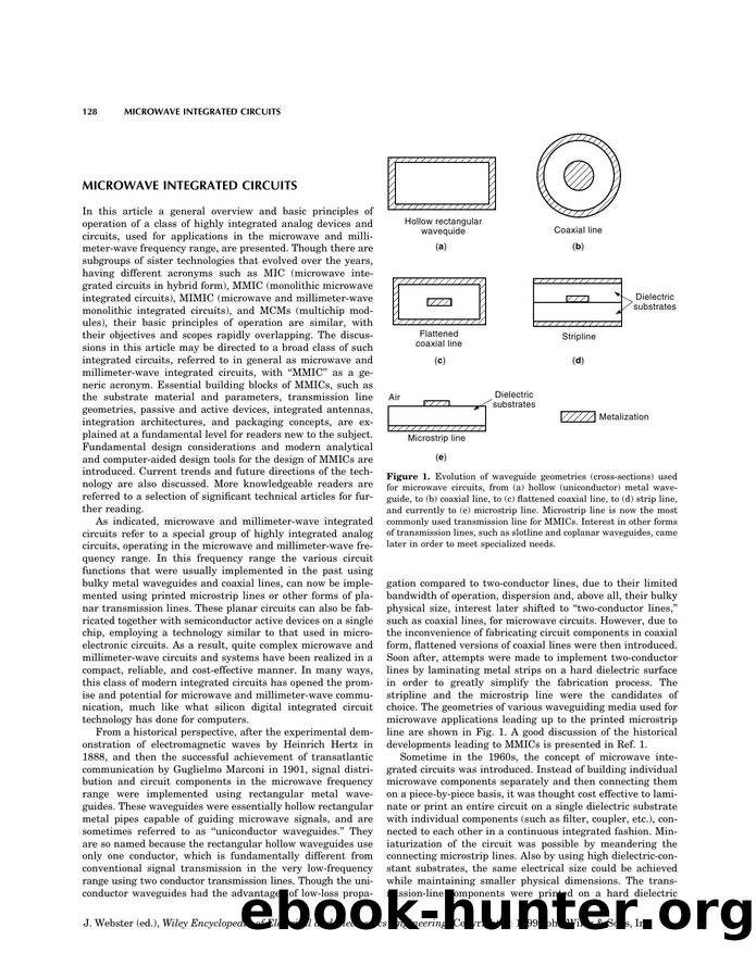 Microwave Integrated Circuits". In: Wiley Encyclopedia of Electrical and Electronics Engineering by Unknown