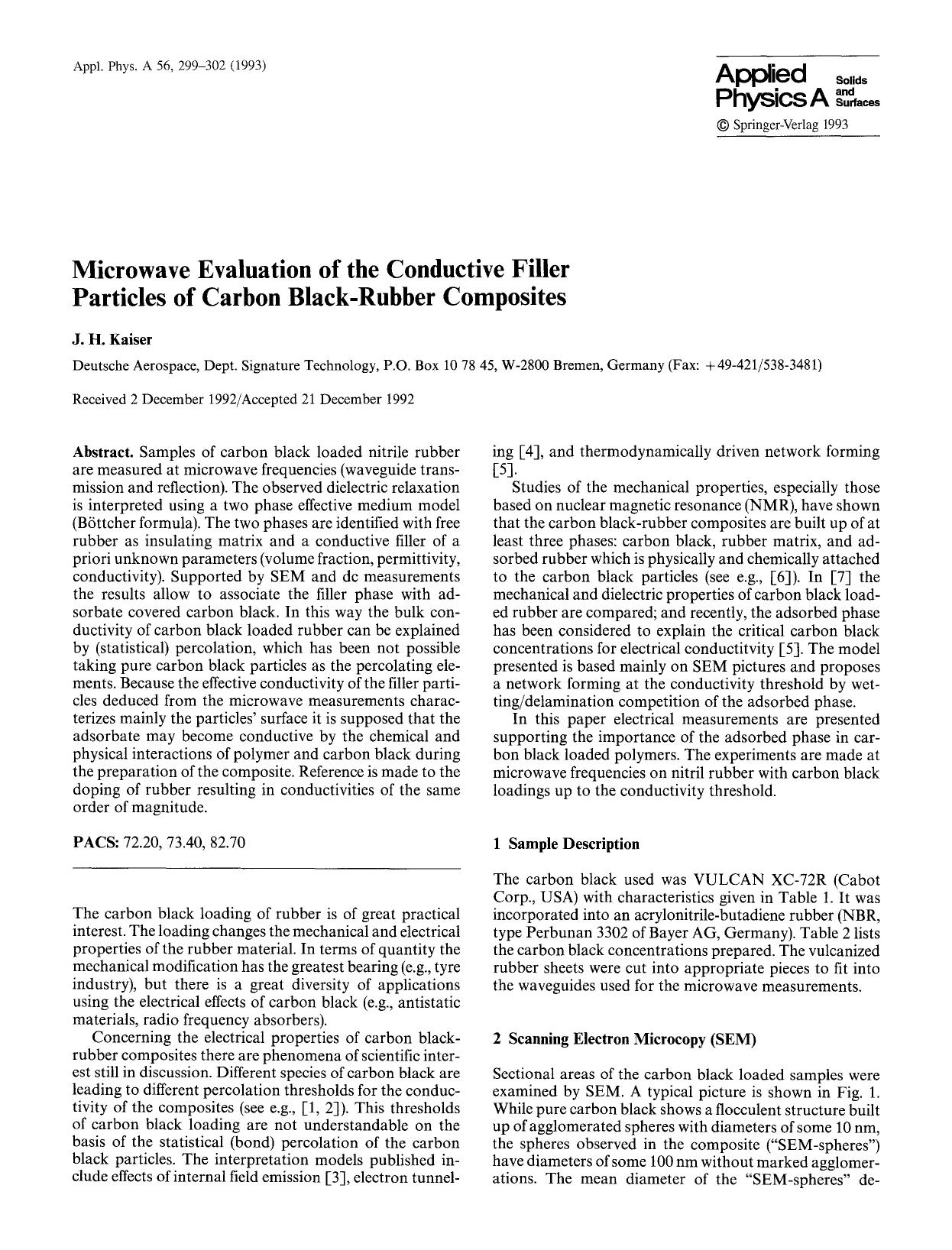 Microwave evaluation of the conductive filler particles of carbon black-rubber composites by Unknown