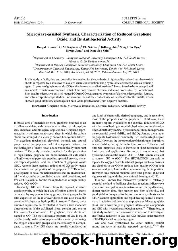 Microwave-assisted Synthesis, Characterization of Reduced Graphene Oxide, and Its Antibacterial Activity by Unknown