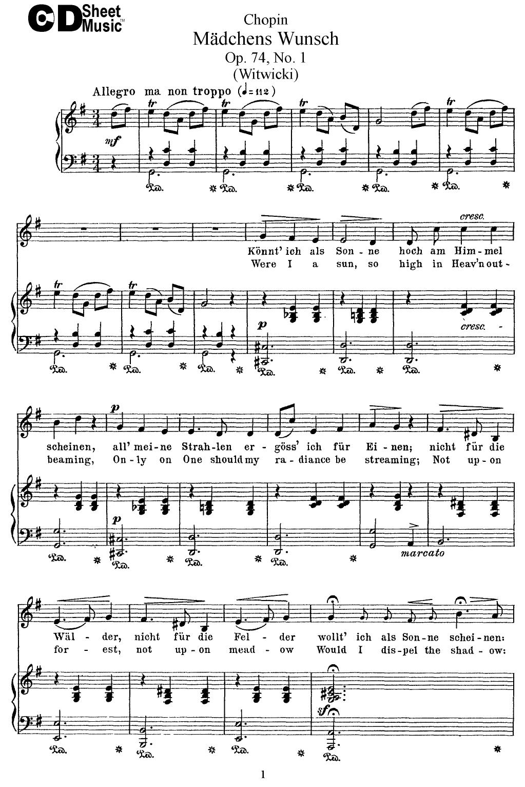 Mid Romantic Lieder: Chopin by WBaxley Music Subito Music Corp & Stephens Pub. Co