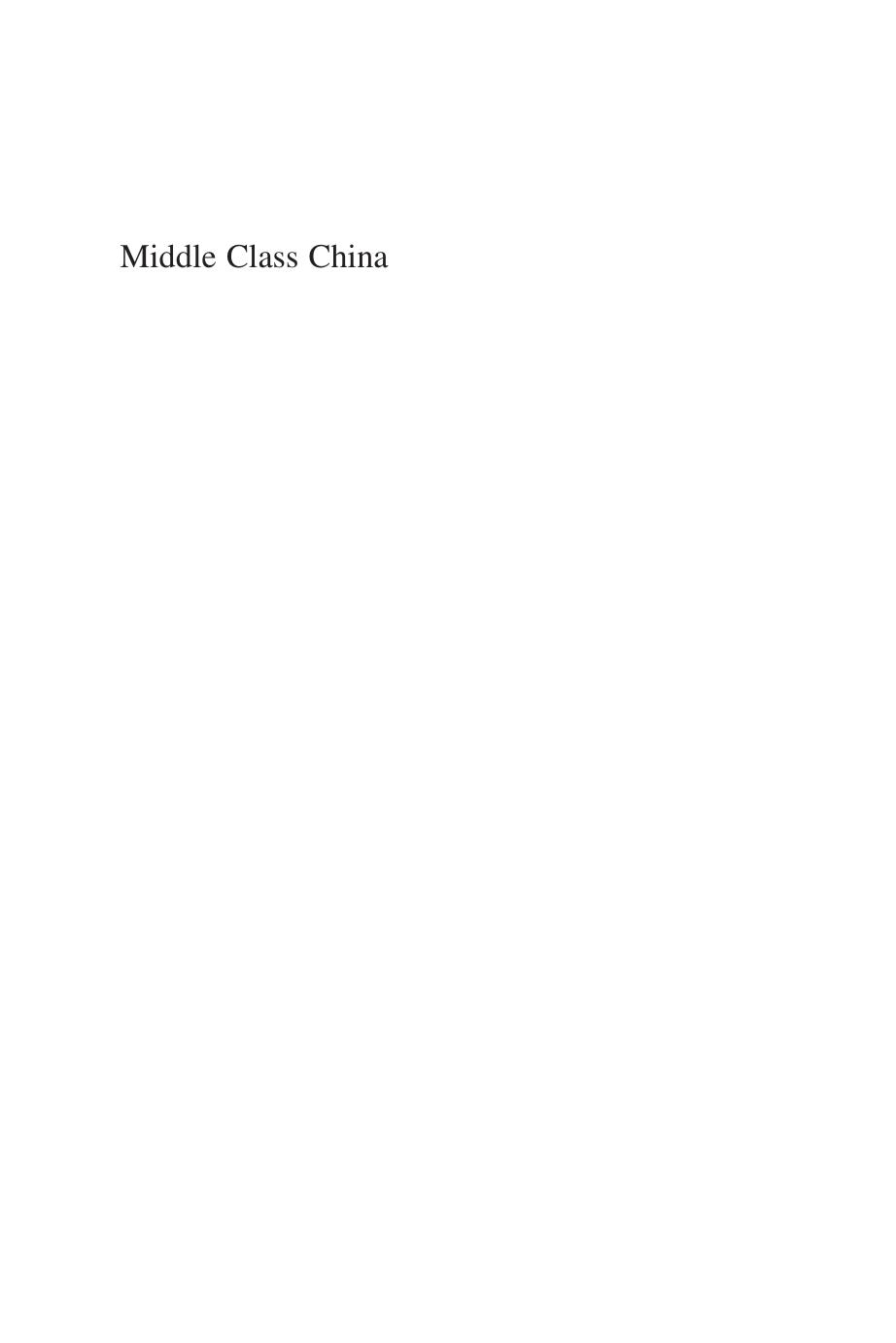 Middle Class China: Identity and Behaviour by Minglu Chen and David S.G. Goodman