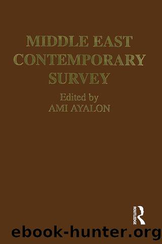 Middle East Contemporary Survey, Volume Xvi, 1992 by Ami Ayalon