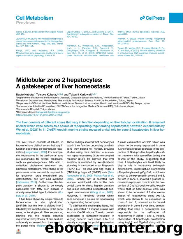 Midlobular zone 2 hepatocytes: A gatekeeper of liver homeostasis by Naoto Kubota & Tetsuya Kubota & Takashi Kadowaki
