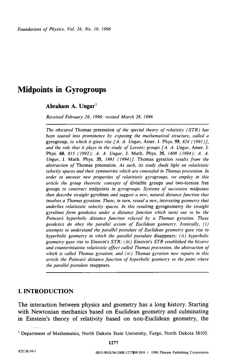 Midpoints in gyrogroups by Unknown