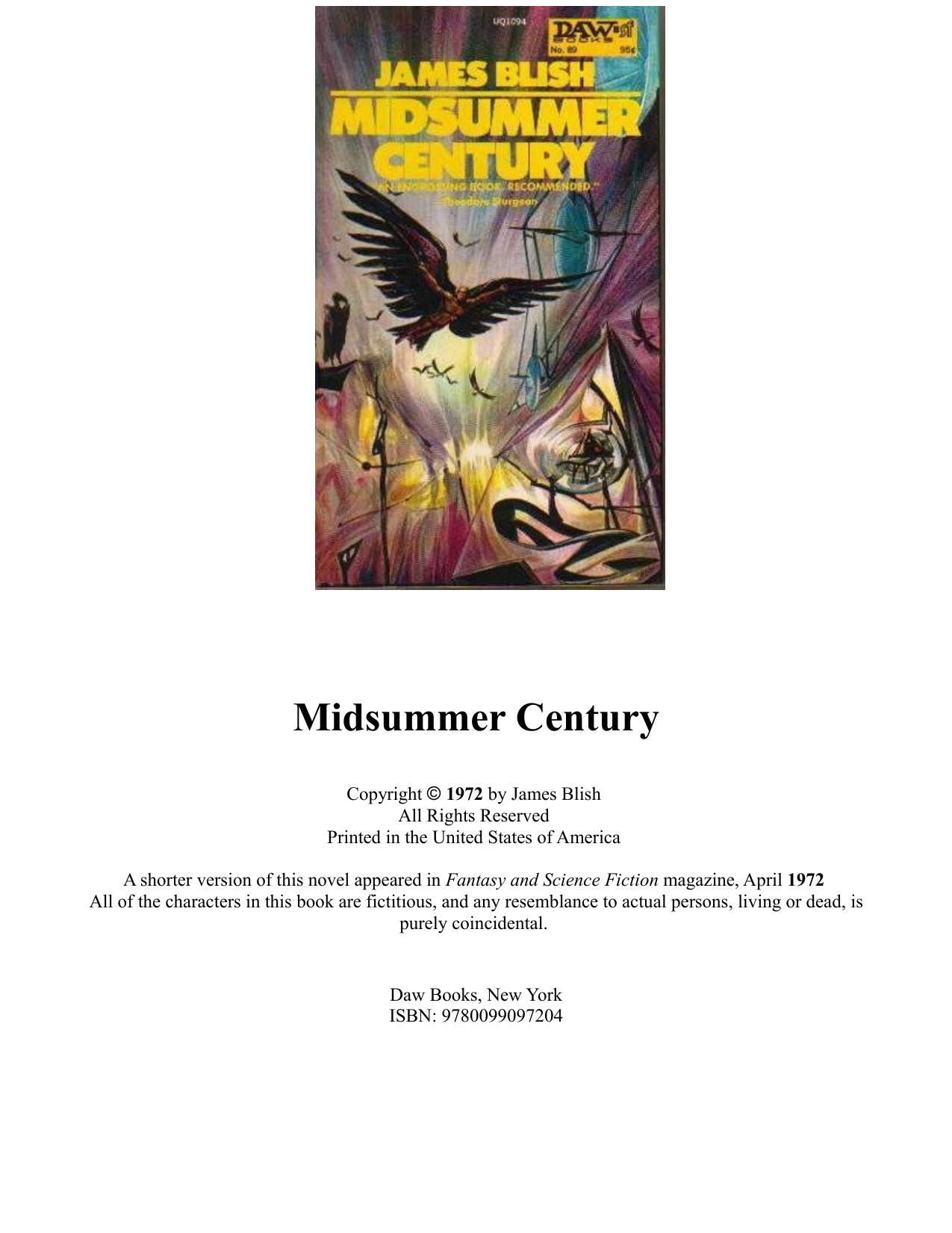 Midsummer Century by James Blish