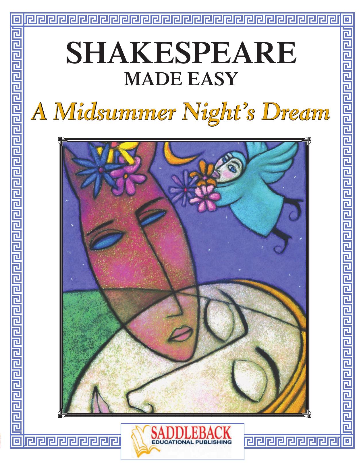 Midsummer Night's Dream (Shakespeare Made Easy Study Guides) by Tanya Grosz Linda Wendler
