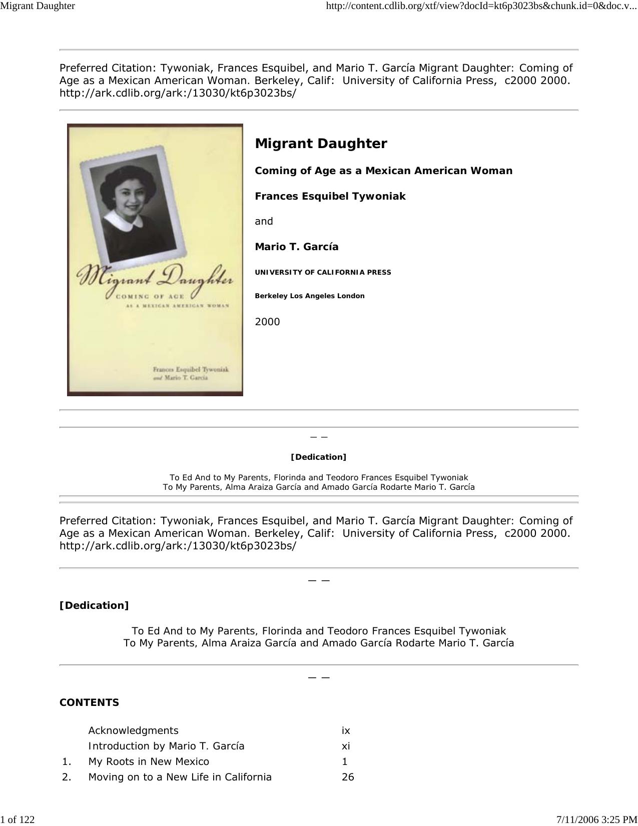 Migrant Daughter by Master Clark