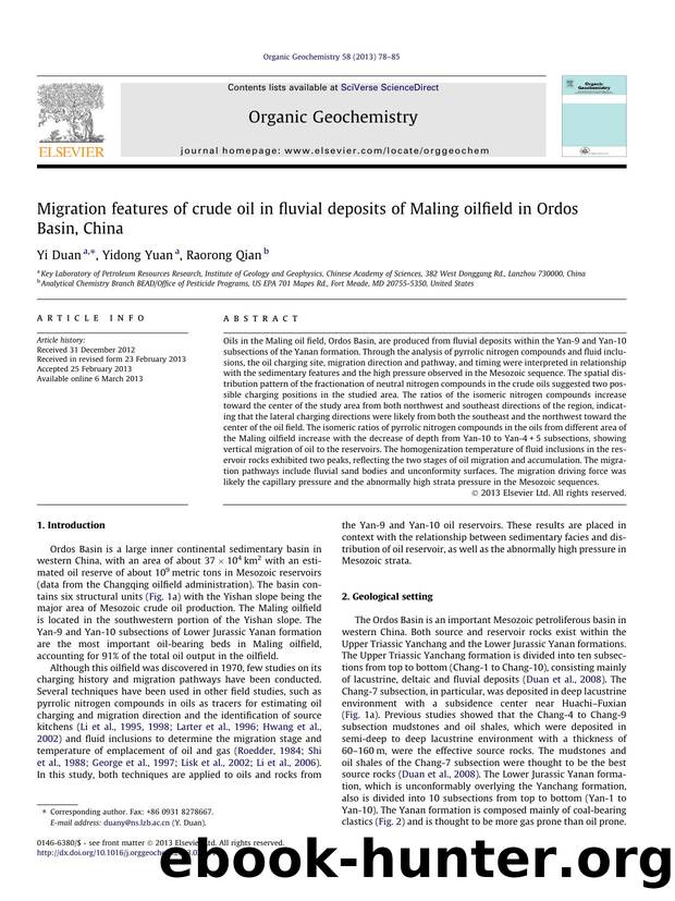 Migration features of crude oil in fluvial deposits of Maling oilfield in Ordos Basin, China by Yi Duan & Yidong Yuan & Raorong Qian