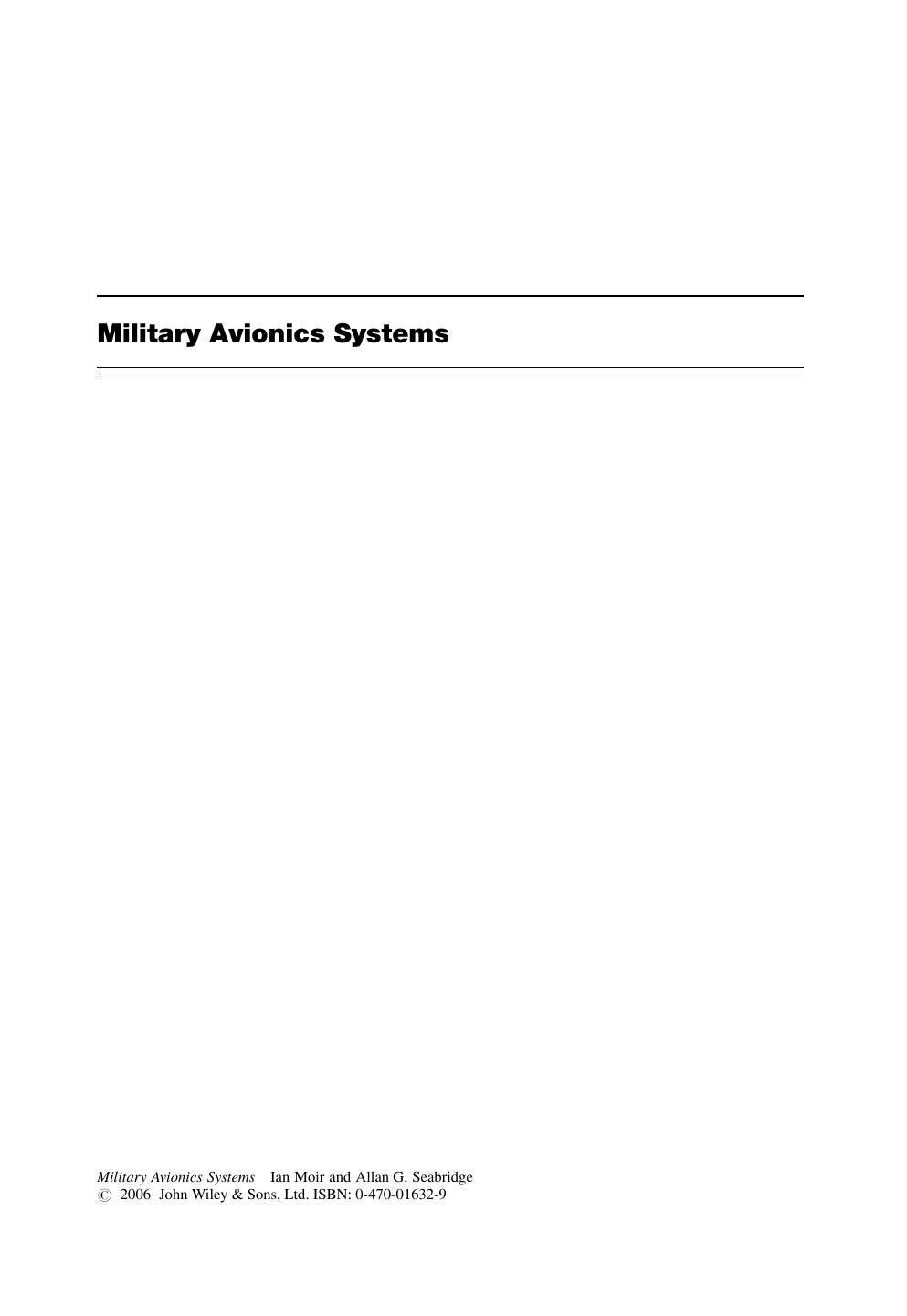 Military Avionics Systems by Ian Moir